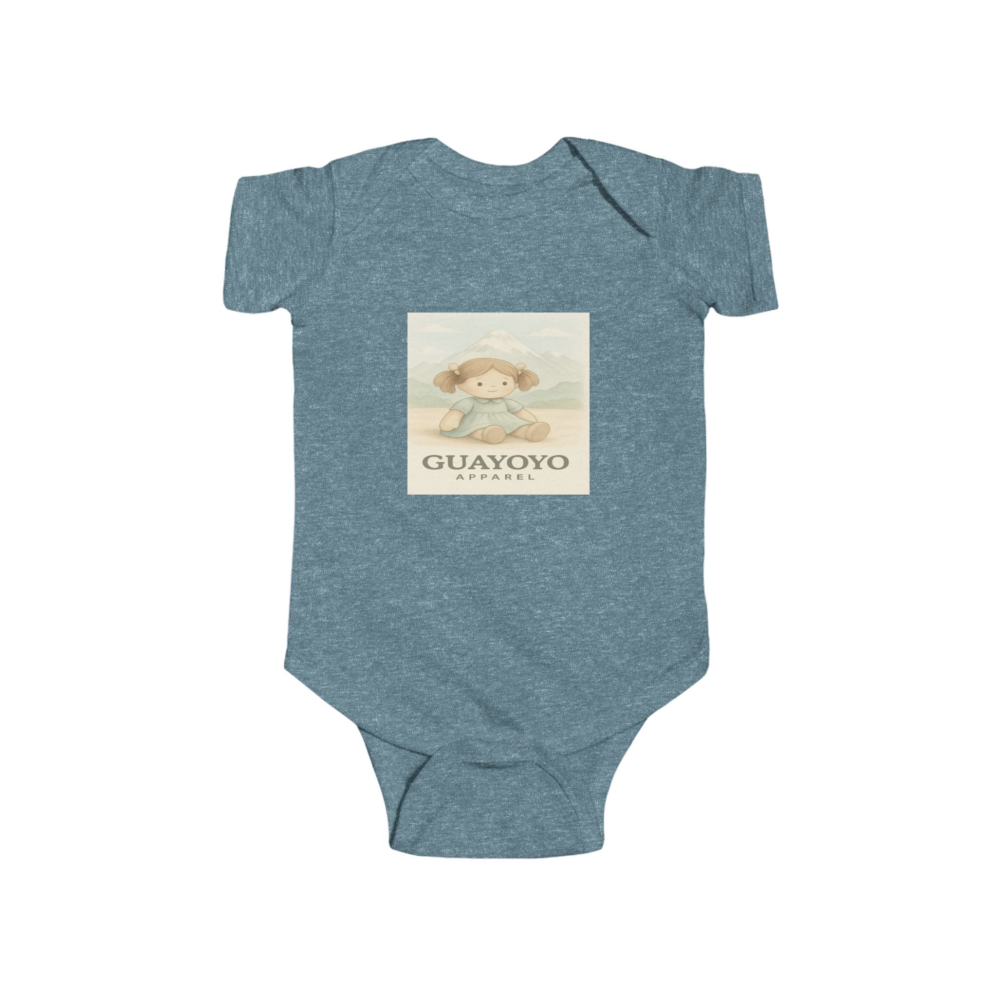 Baby Bodysuit — Cute Cartoon Sheep with 'GUAJOY0' Vintage Nursery Graphic
