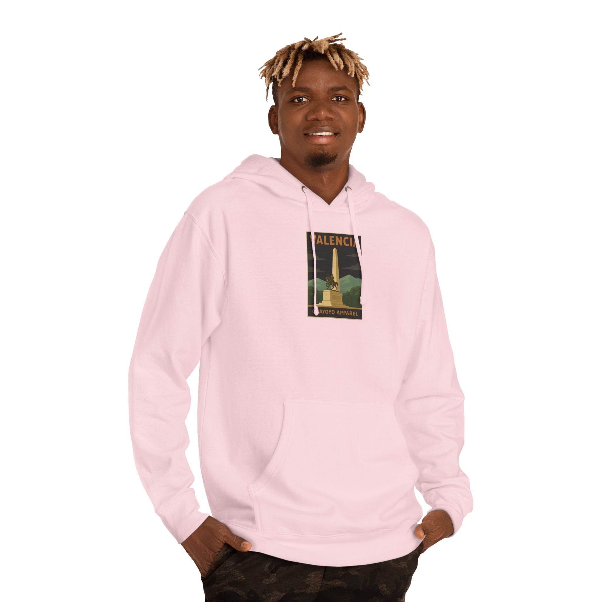 Valencia Vintage Travel Hoodie — Retro Palm & Monument Graphic