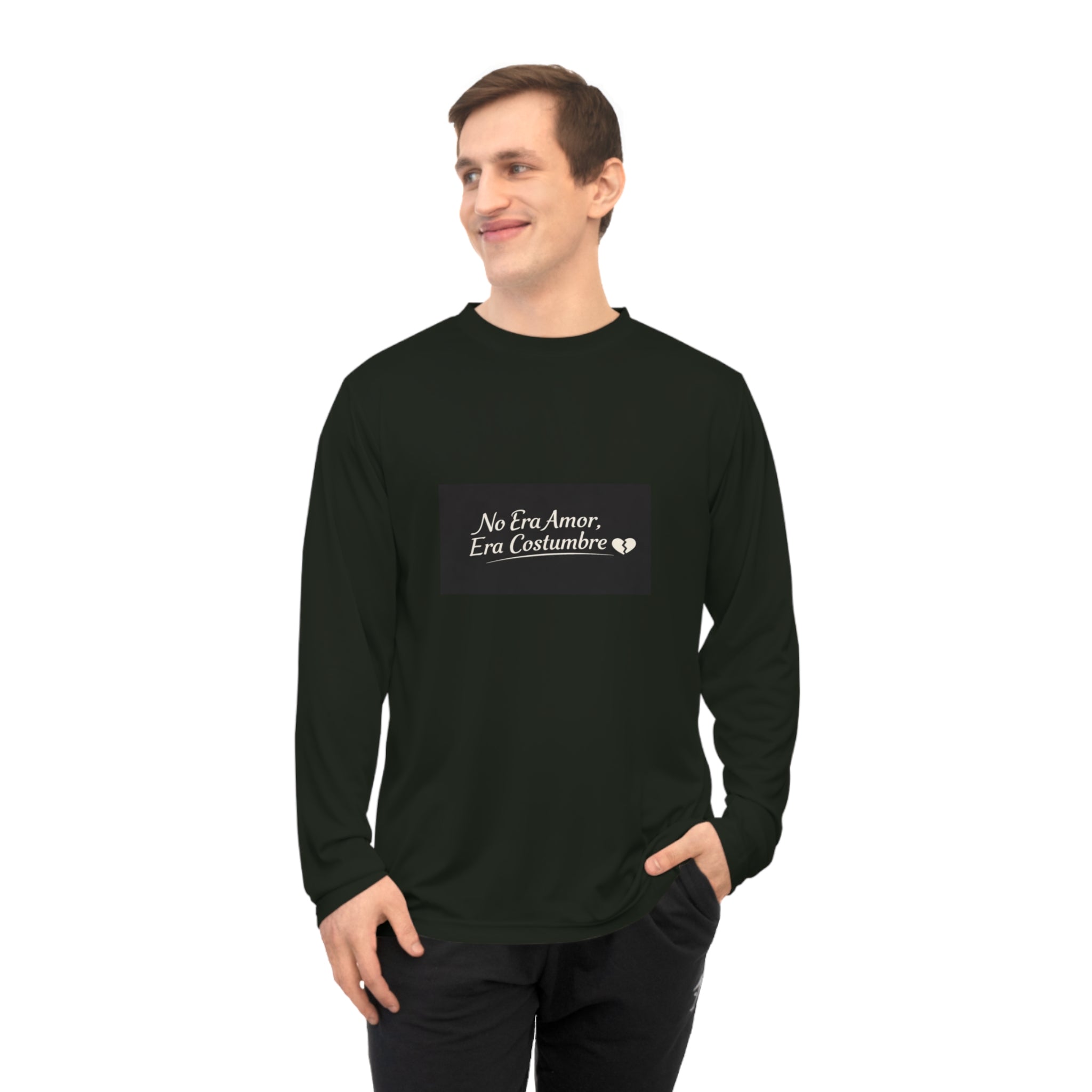 Long Sleeve Shirt — "No Era Amor, Era Costumbre" Minimal Spanish Quote Performance Top