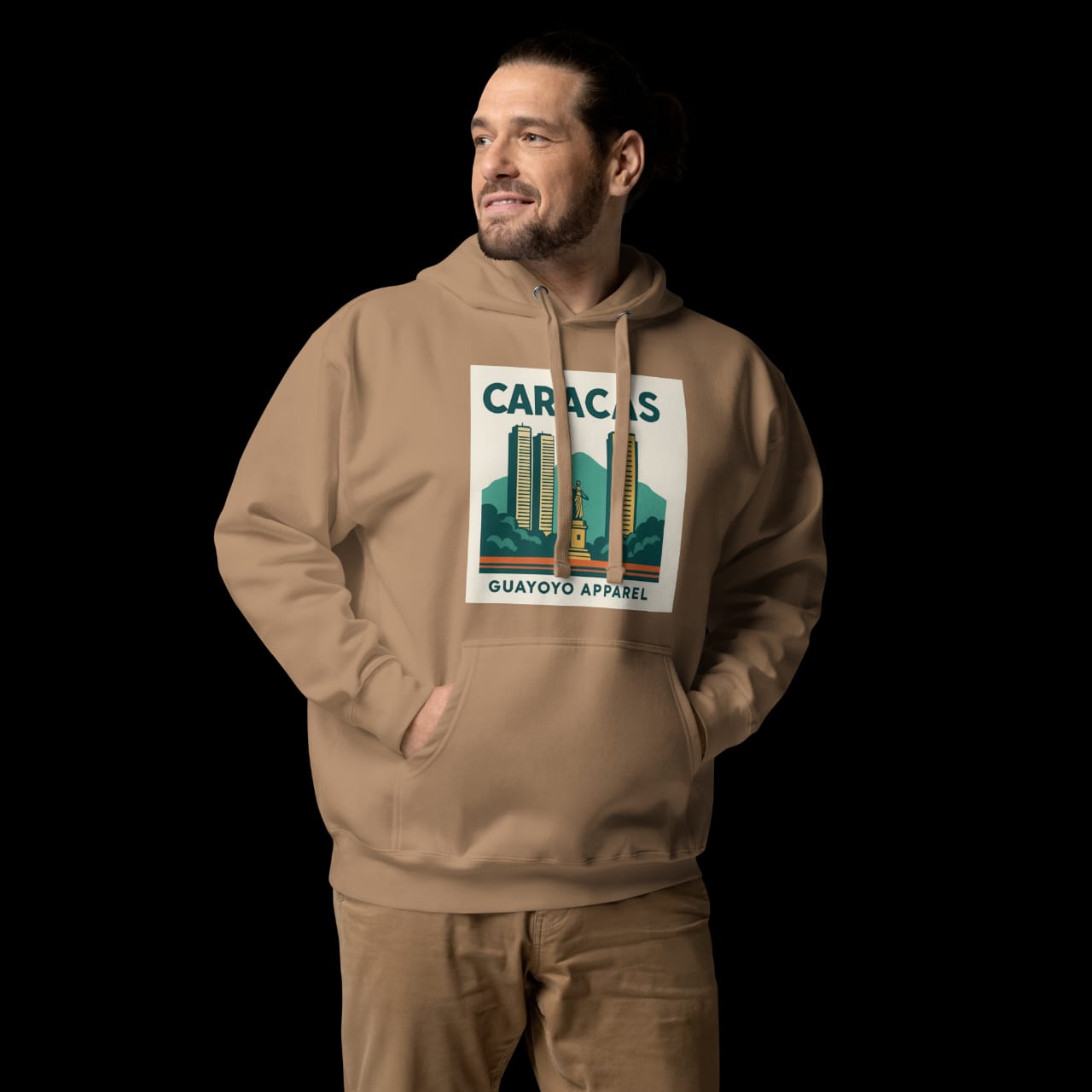 Caracas Skyline Hoodie – Guayoyo Apparel Brown