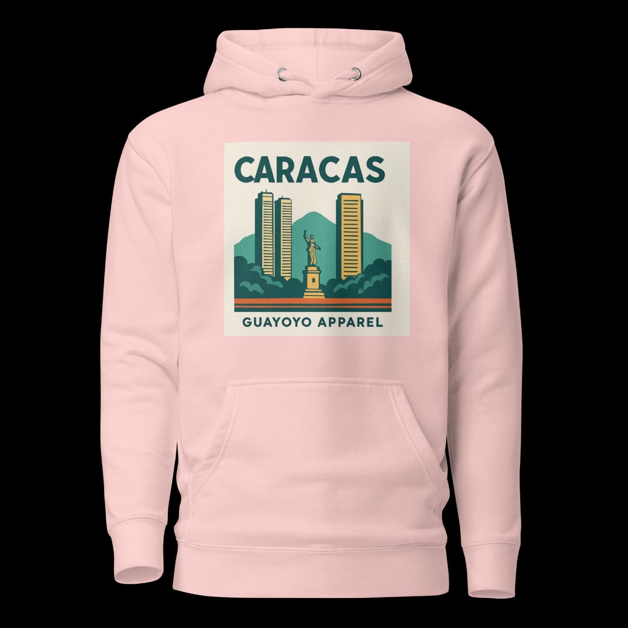 Caracas Skyline Hoodie – Guayoyo Apparel Brown pink