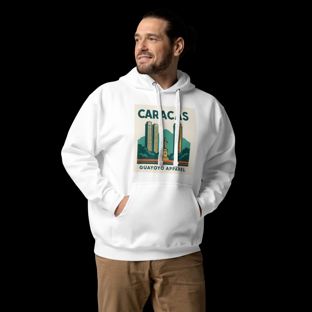 Caracas Skyline Hoodie – Guayoyo Apparel Brown White