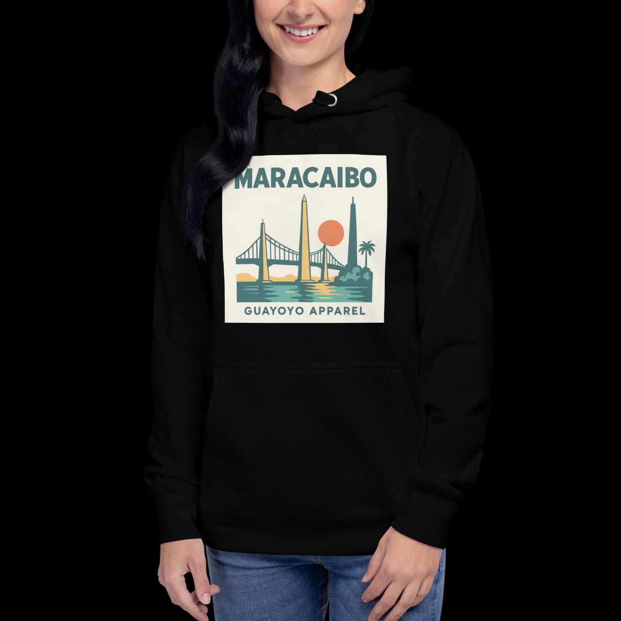 Maracaibo Skyline Hoodie – Guayoyo Apparel Black