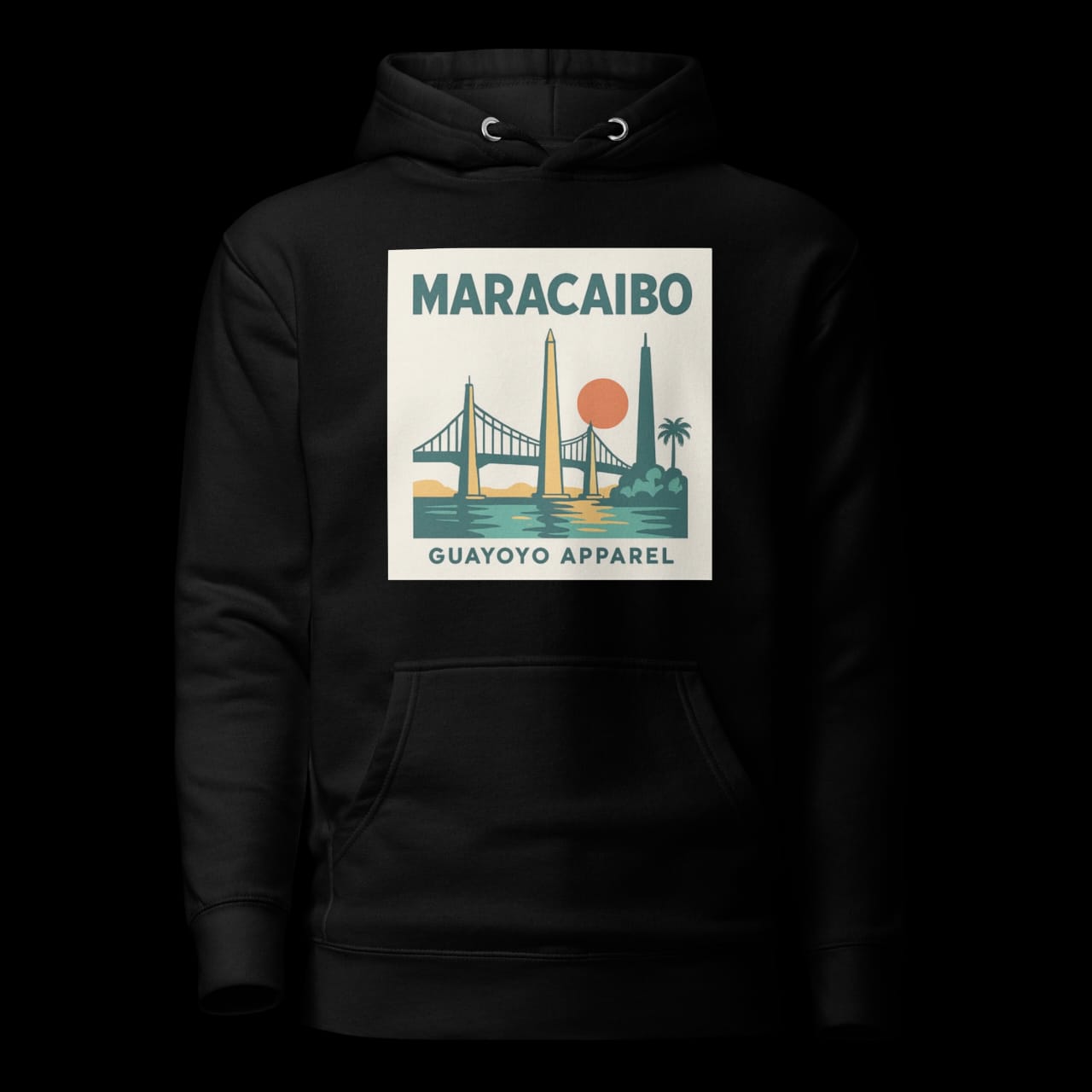 Maracaibo Skyline Hoodie – Guayoyo Apparel Black