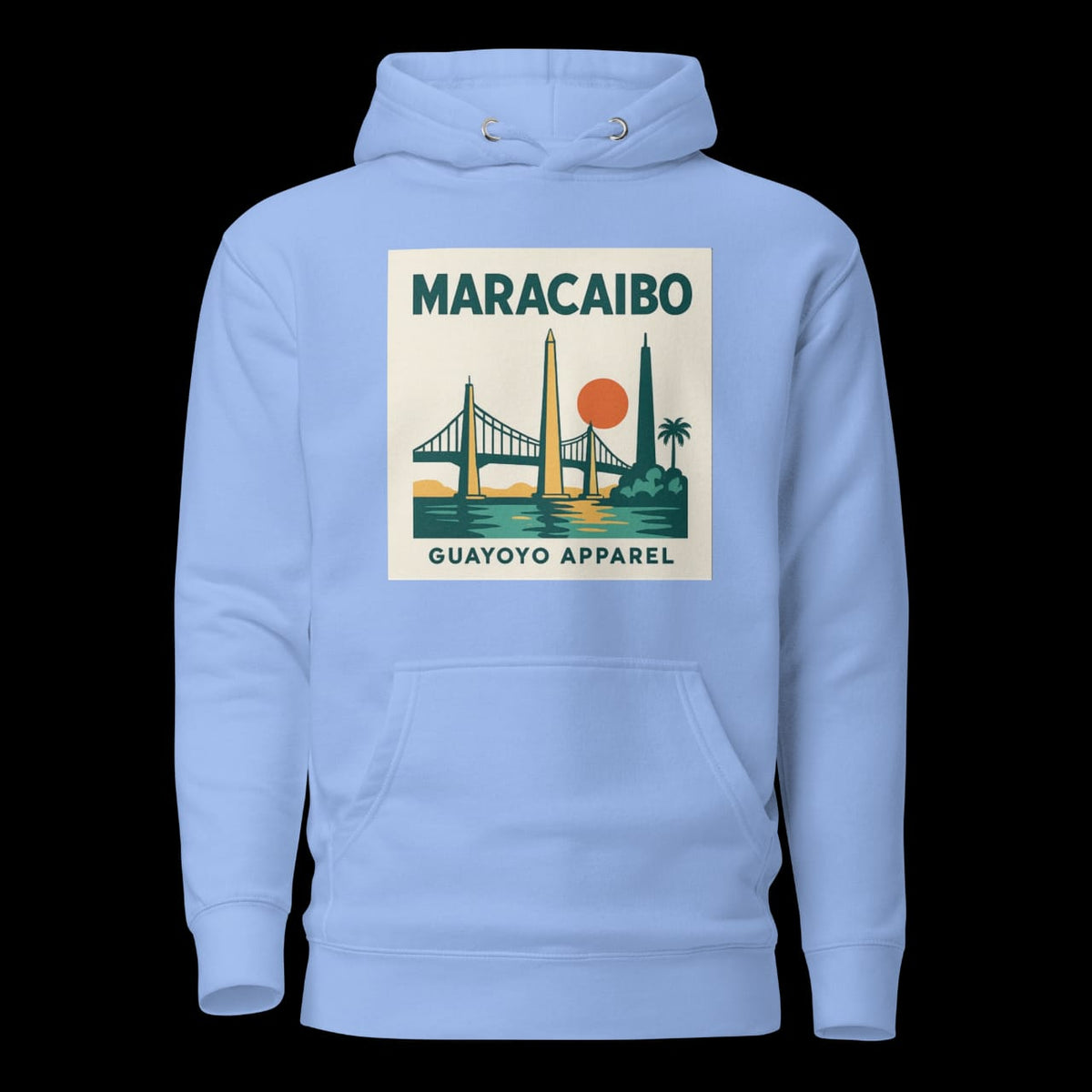 Maracaibo Skyline Hoodie – Guayoyo Apparel Sky B;ue