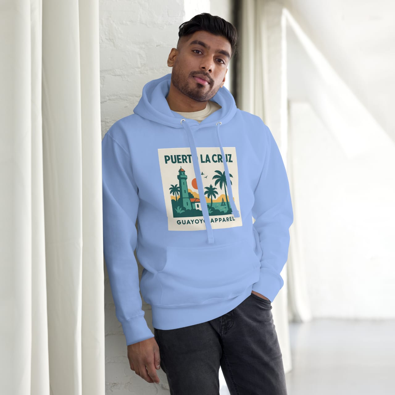 Puerto La Cruz Hoodie – Guayoyo Apparel Sky Blue